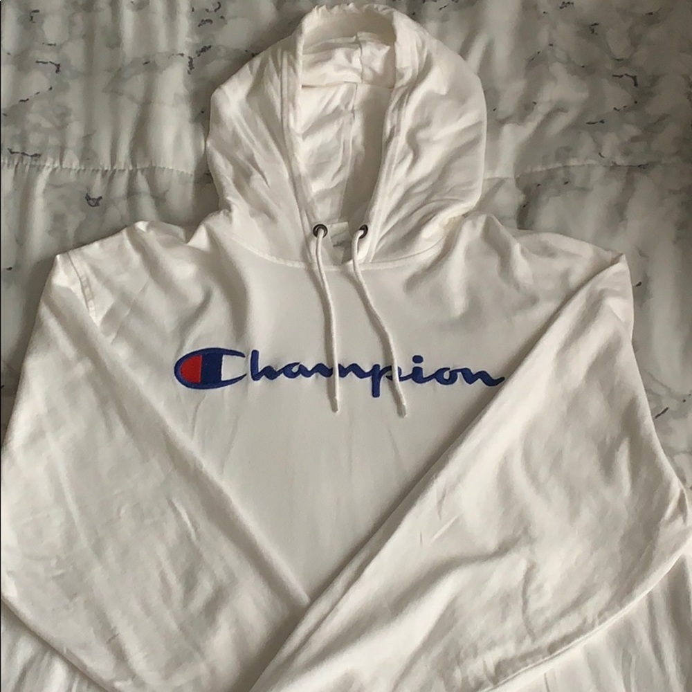 White Champion hoodie